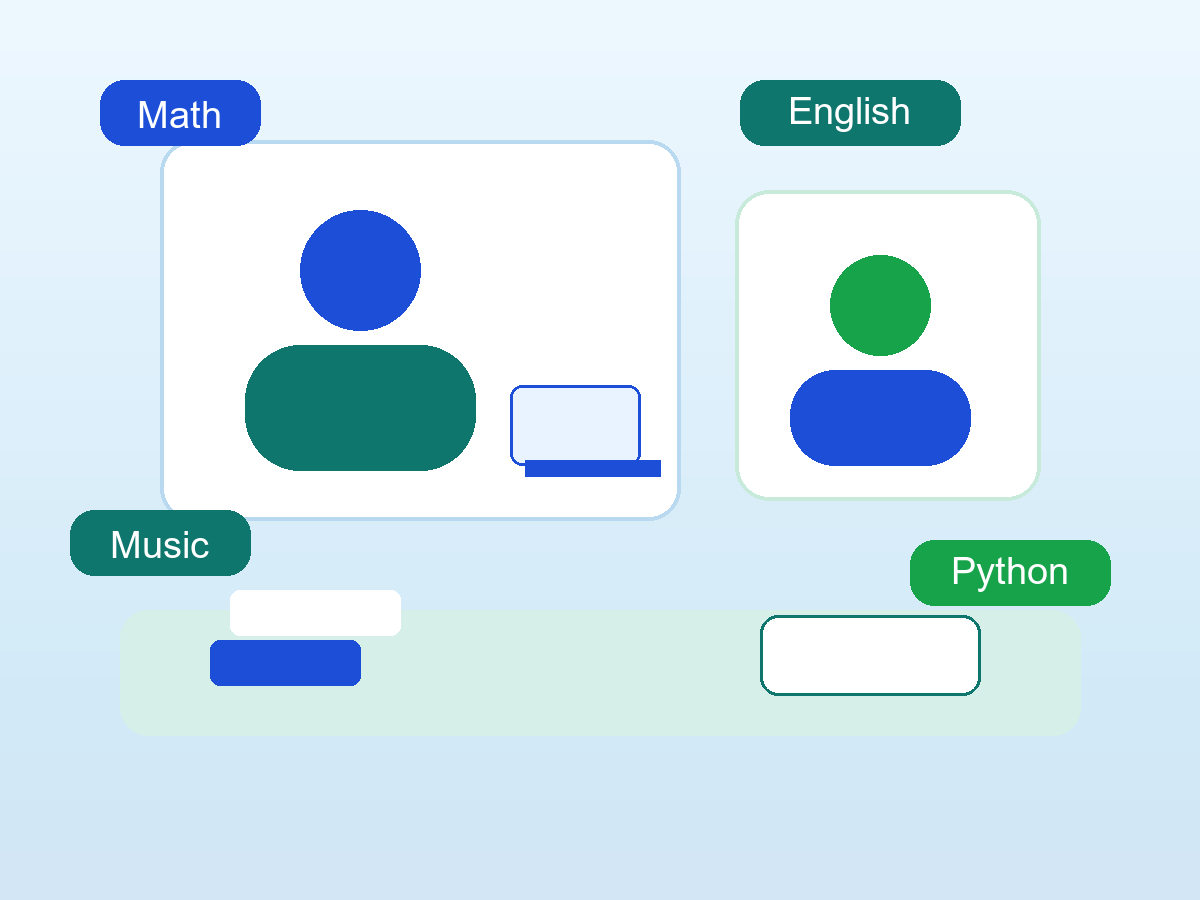 Original illustration of an online tutoring session